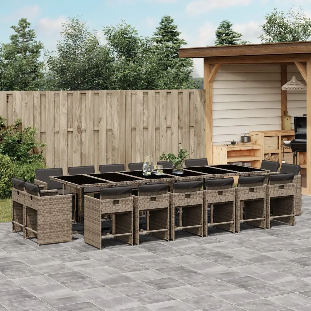 Ensemble à manger de jardin 17 pcs et coussins résine tressée vidaXL 3211244