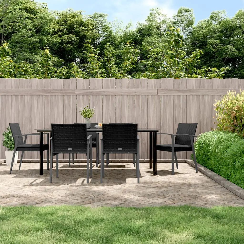 Ensemble à manger de jardin 7 pcs coussins résine tressée acier vidaXL 3186999