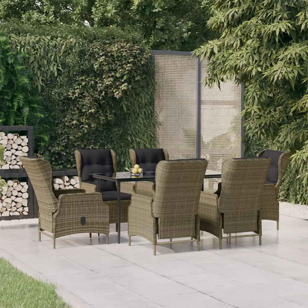 Ensemble à manger de jardin 7 pcs Marron Résine tressée vidaXL 3156811