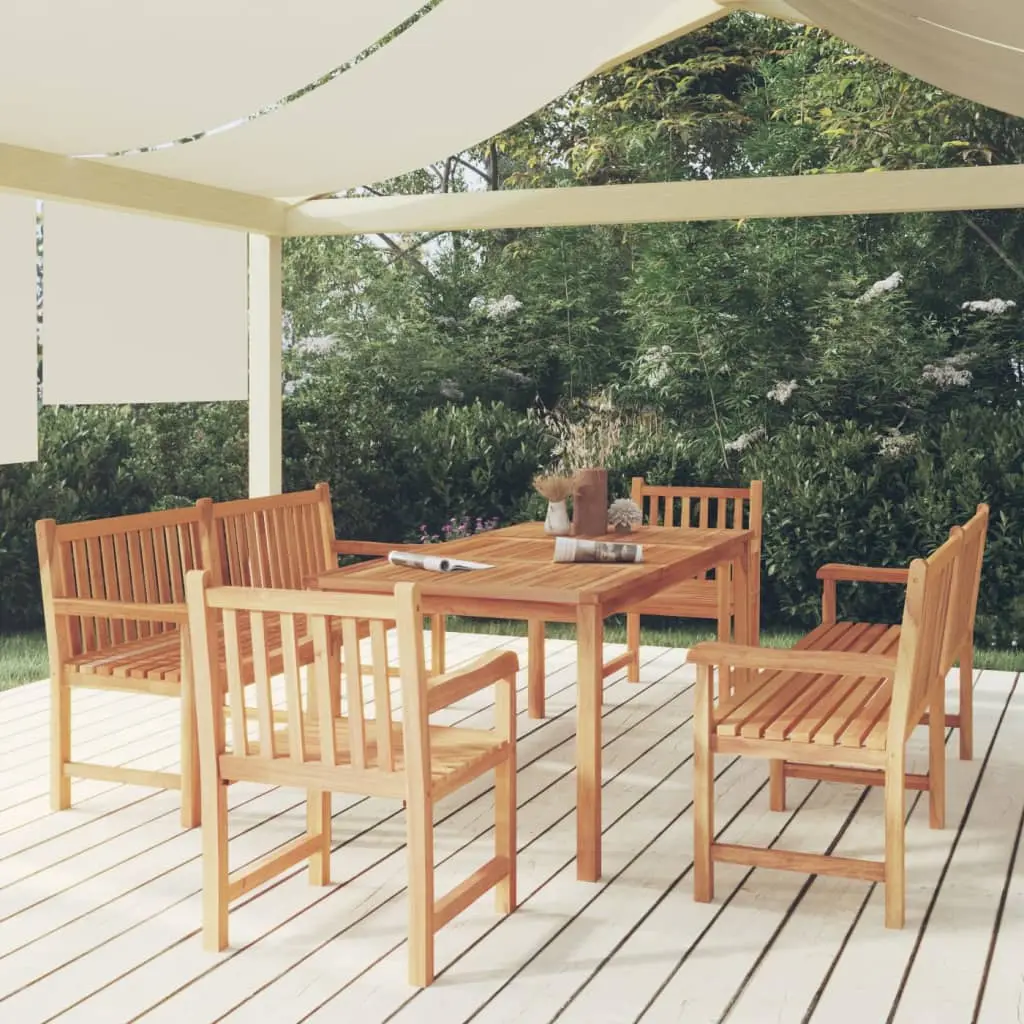 Ensemble à manger de jardin 5pcs Bois de teck massif vidaXL 3157170
