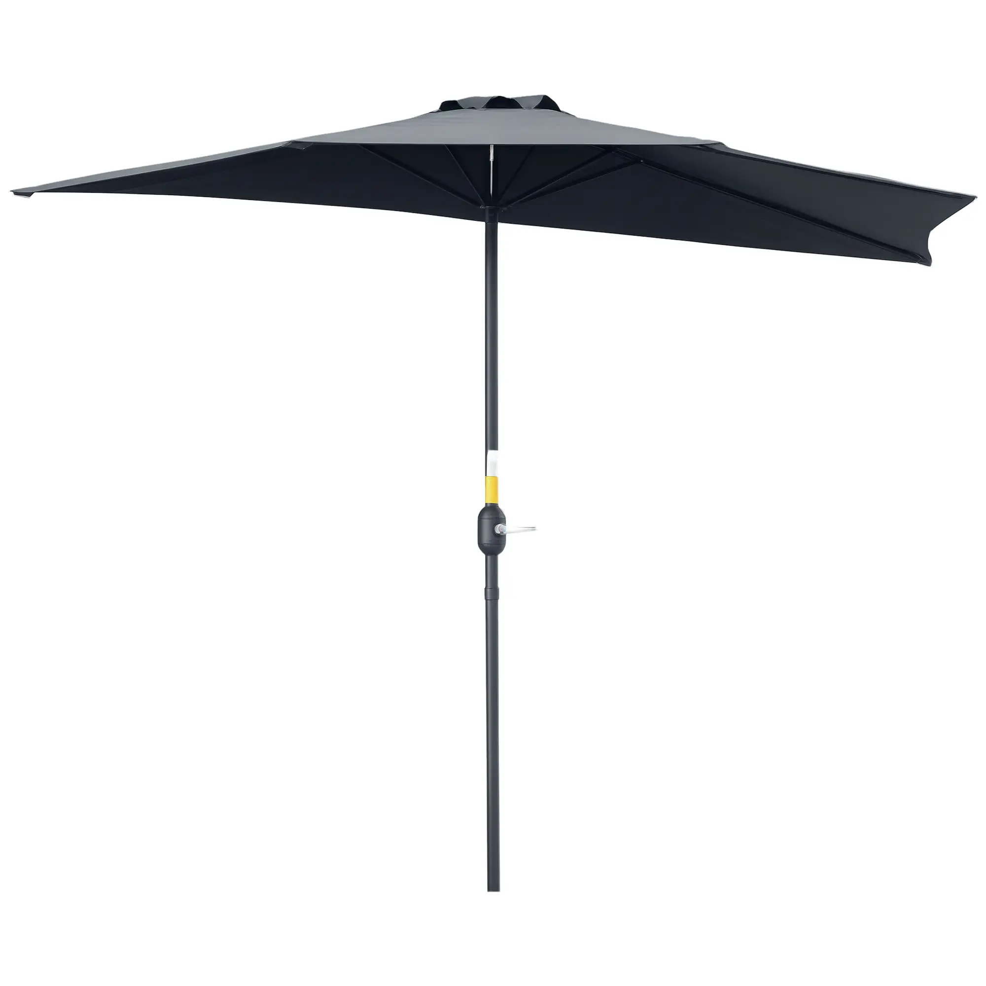 Parasol de balcon et jardin 2,7×1,4m manivelle 5 entretoises métal polyester 180g/m² crème – Outsunny