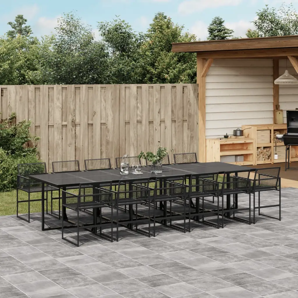 Ensemble à manger de jardin 13 pcs noir résine tressée vidaXL 3295037