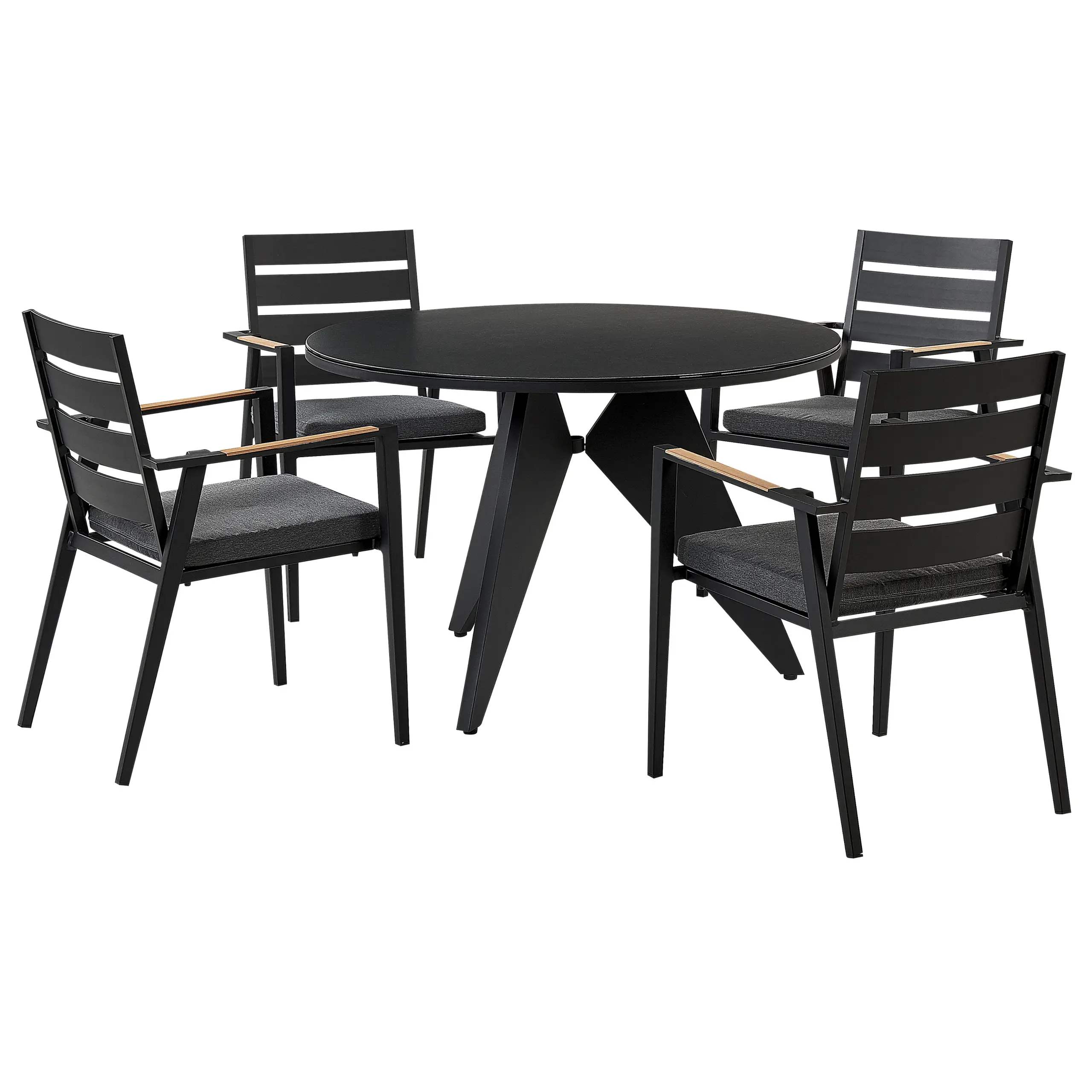 Set de salle à manger Aluminium Noir OLMETTO/TAVIANO – Beliani