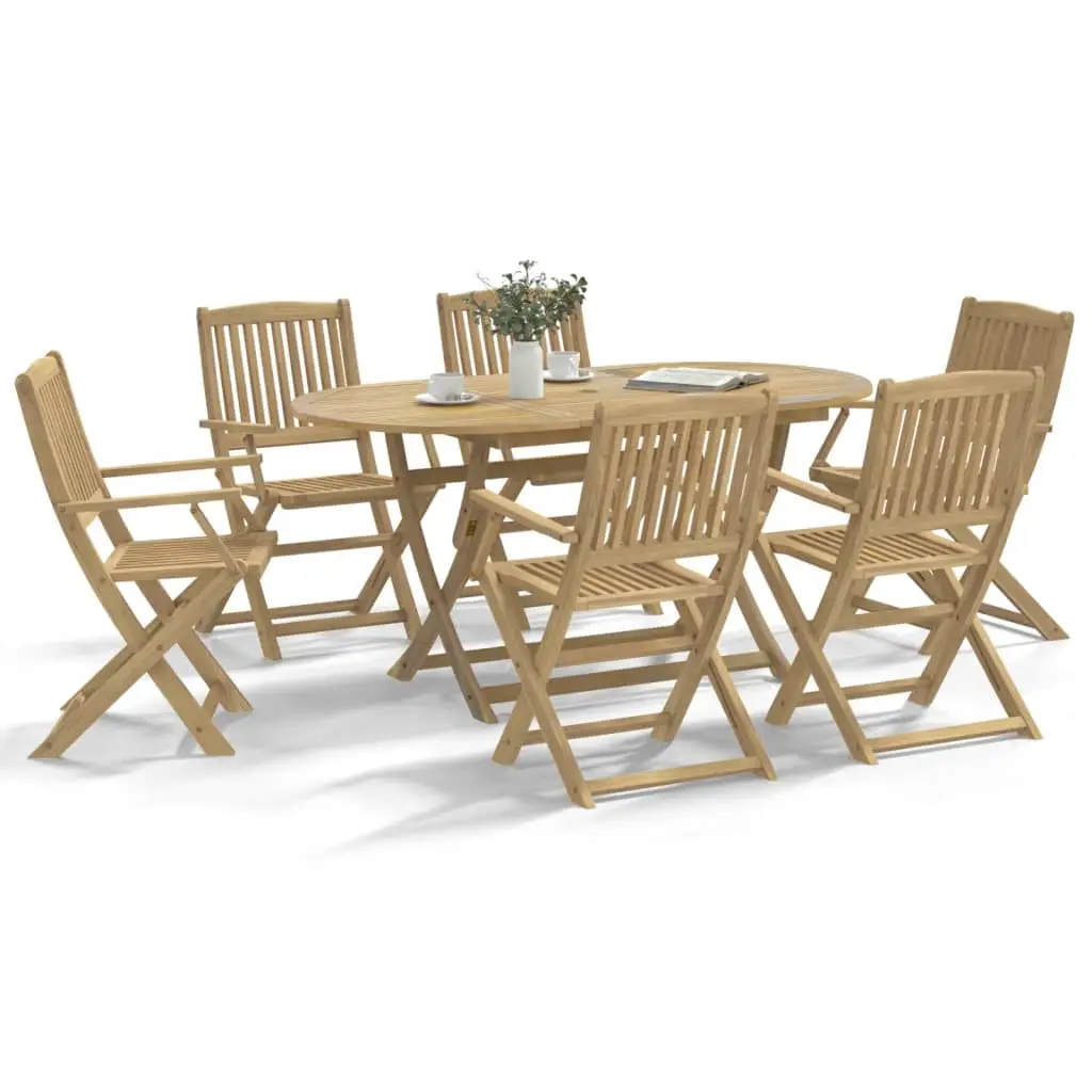 Ensemble à manger de jardin 7 pcs Bois d’acacia solide vidaXL 3214238