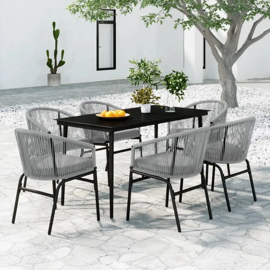 Ensemble à manger de jardin 7 pcs Gris vidaXL 3099254