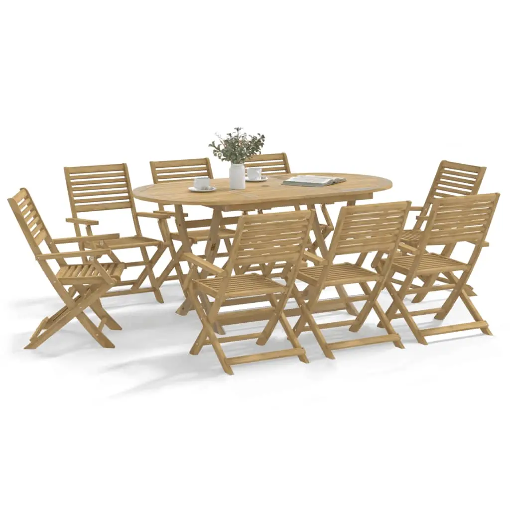 Ensemble à manger de jardin 9 pcs bois d’acacia solide vidaXL 3295004