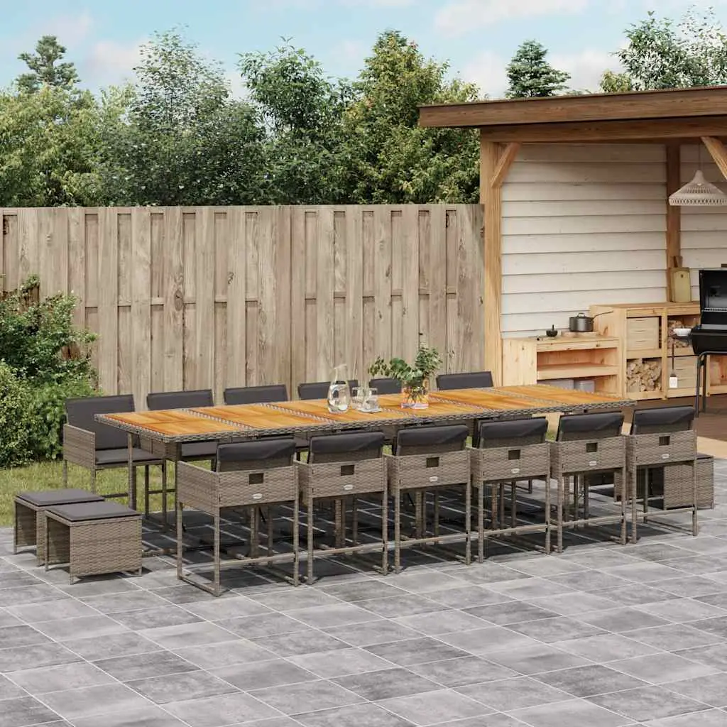 Ensemble à manger de jardin 17 pcs et coussins résine tressée vidaXL 3211370