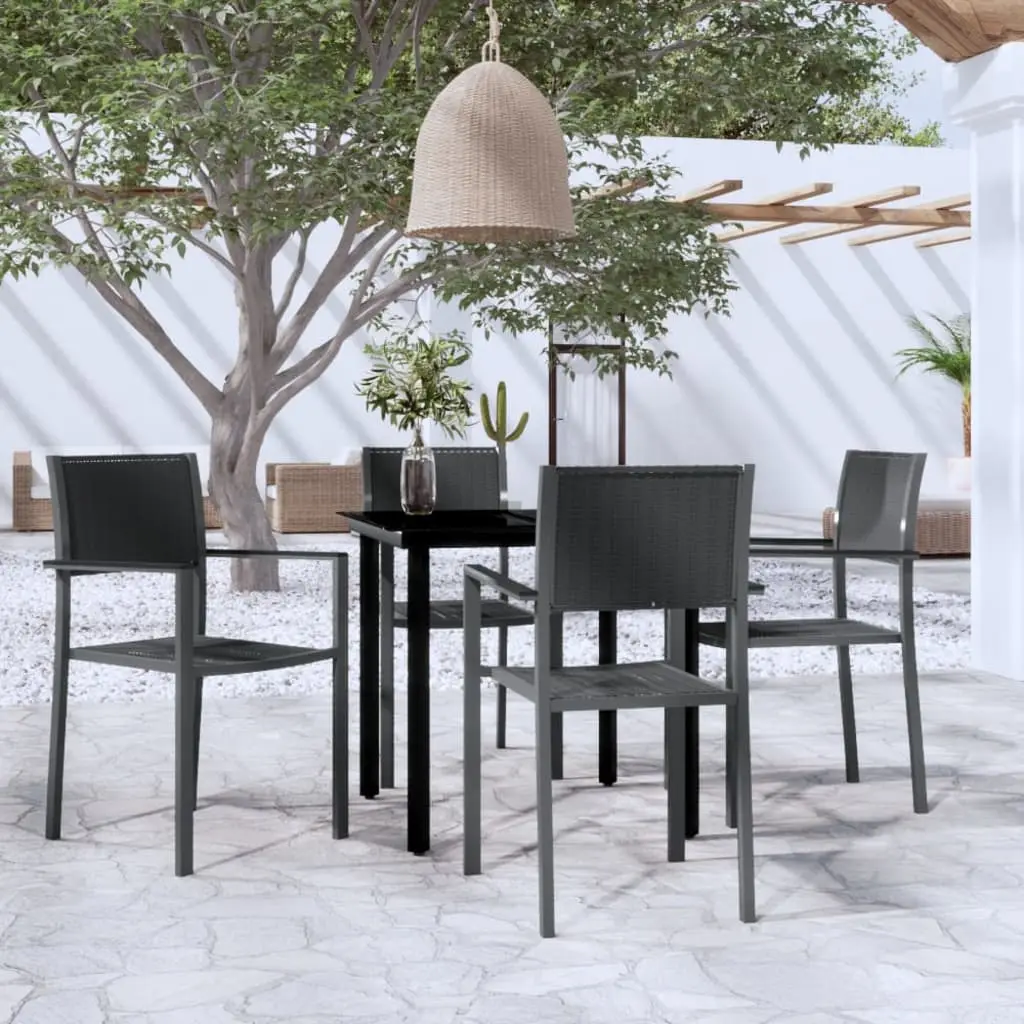 Ensemble à manger de jardin 5 pcs Noir vidaXL 3099264