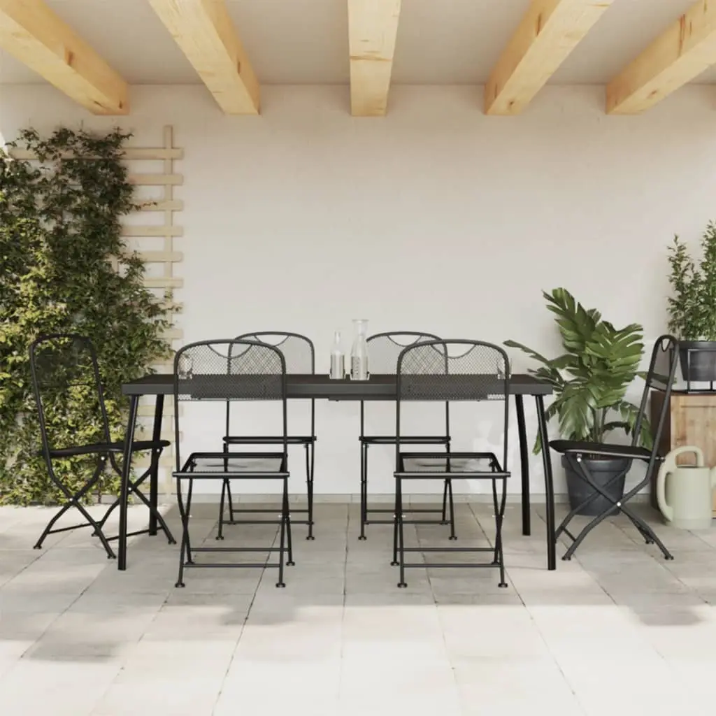 Ensemble à manger de jardin 7 pcs anthracite métal maille vidaXL 3211814