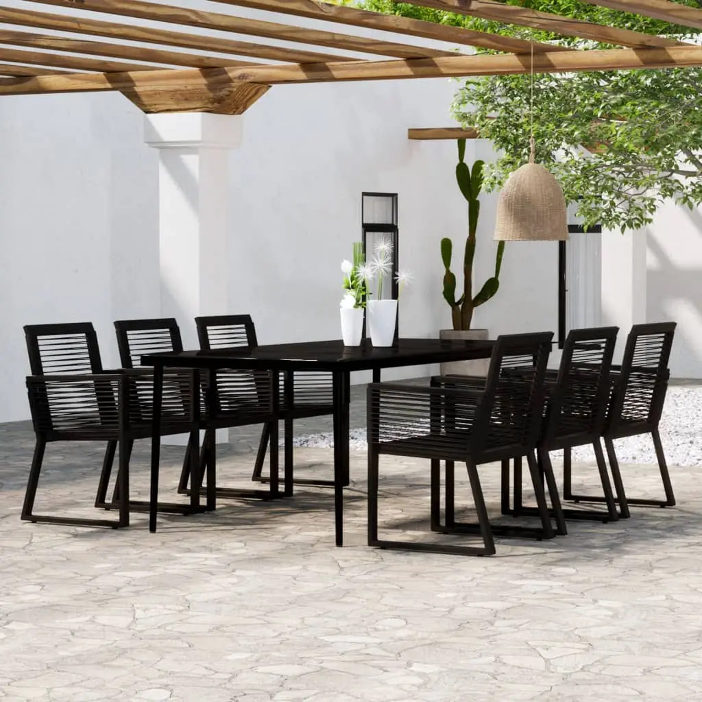 Ensemble à manger de jardin 7 pcs Noir vidaXL 3099159