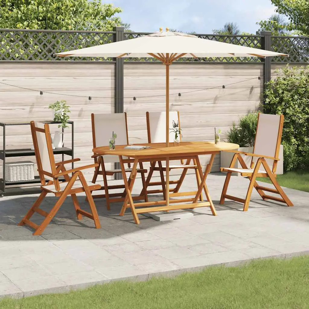 Ensemble à manger de jardin 5pcs bois d’acacia solide textilène vidaXL 3279272