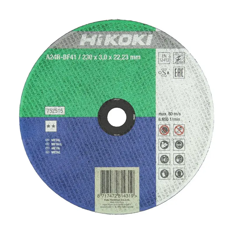 Disque à tronç. métal Proline HIKOKI Ø230 – 752515 – ép.3 m.plat Hikoki
