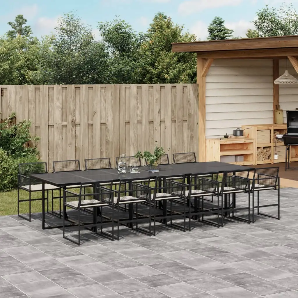Ensemble à manger de jardin 13 pcs coussins noir résine tressée vidaXL 3295012