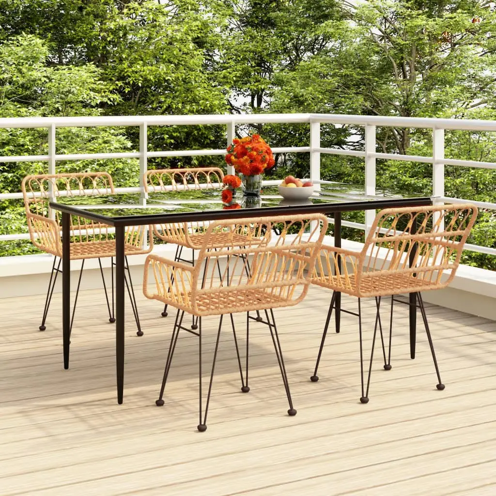 Ensemble à manger de jardin 5pcs Résine tressée vidaXL 3157848