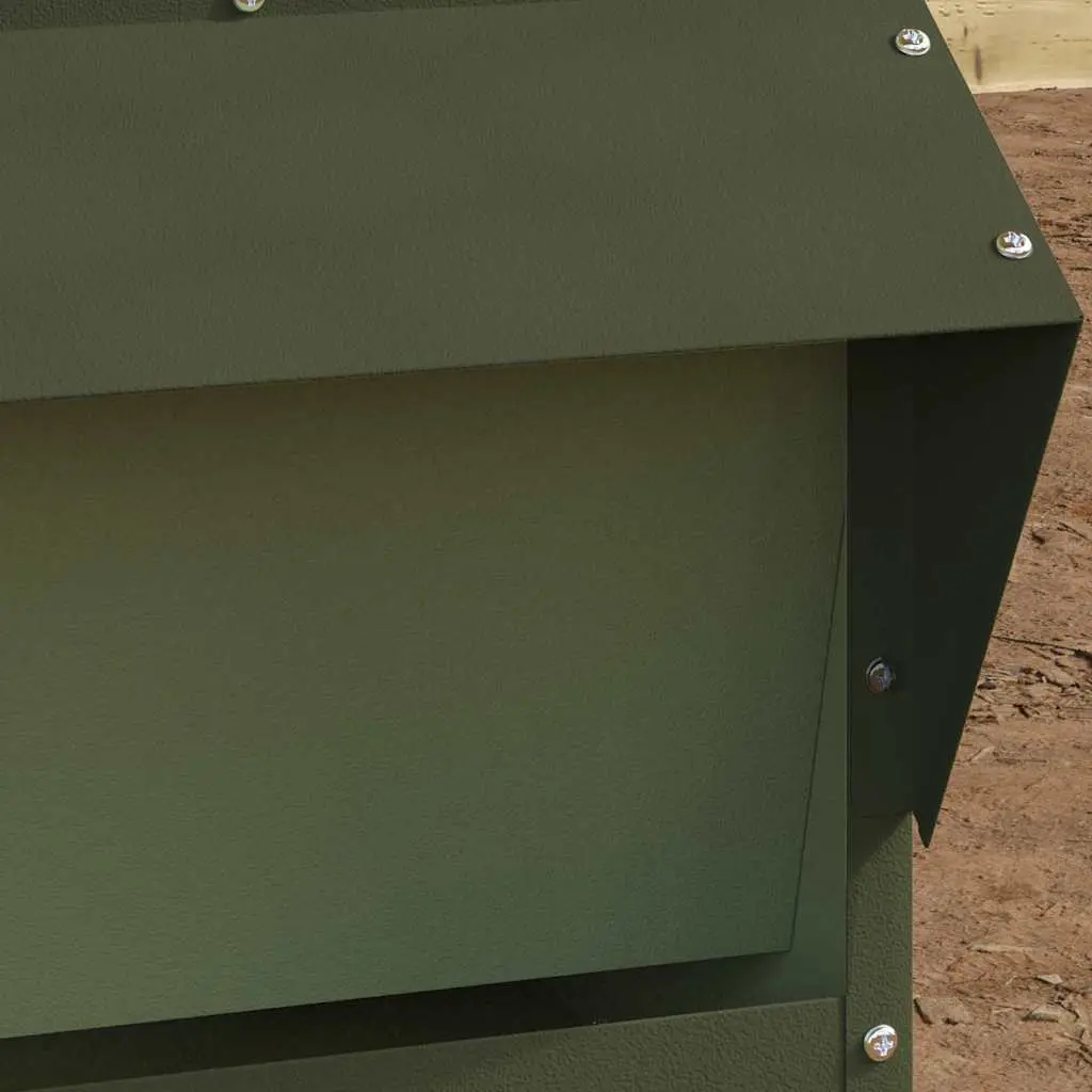 Distributeur Volaille Métal Toit Étanche 20kg Olive – ComfortXL Outdoor Living