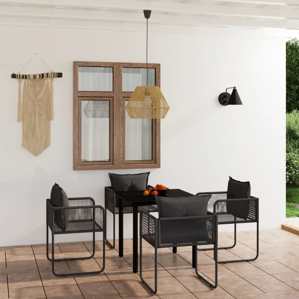 Ensemble à manger de jardin 5 pcs Noir vidaXL 3099078