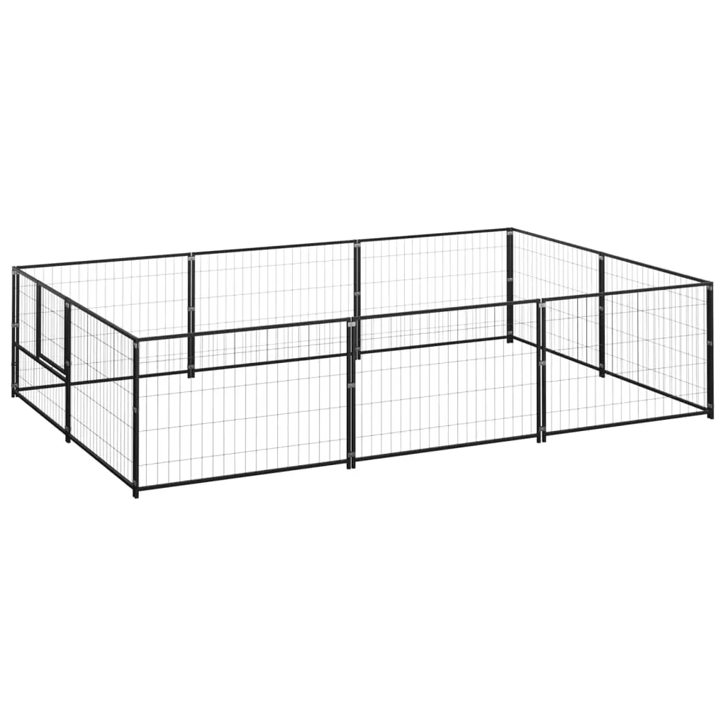 Enclos pour chien extérieur acier robuste pour jardin Noir 6 m² – ComfortXL Outdoor Living