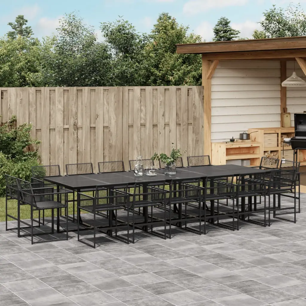 Ensemble à manger de jardin 17 pcs noir résine tressée vidaXL 3295042