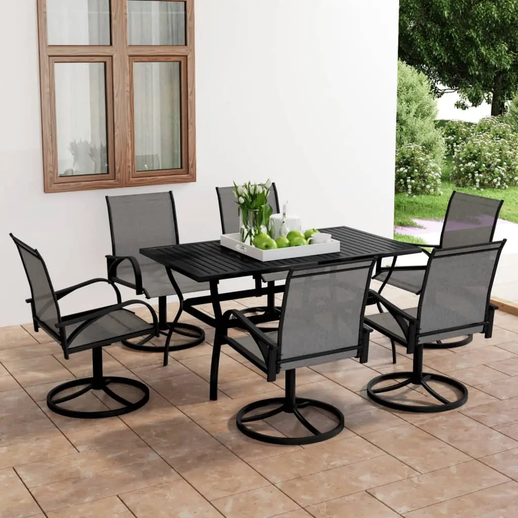 Ensemble à manger de jardin 7 pcs textilène et acier vidaXL 3060284
