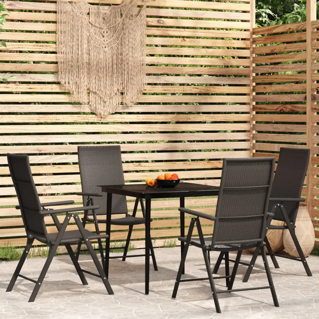 Ensemble à manger de jardin 5 pcs Noir vidaXL 3099108