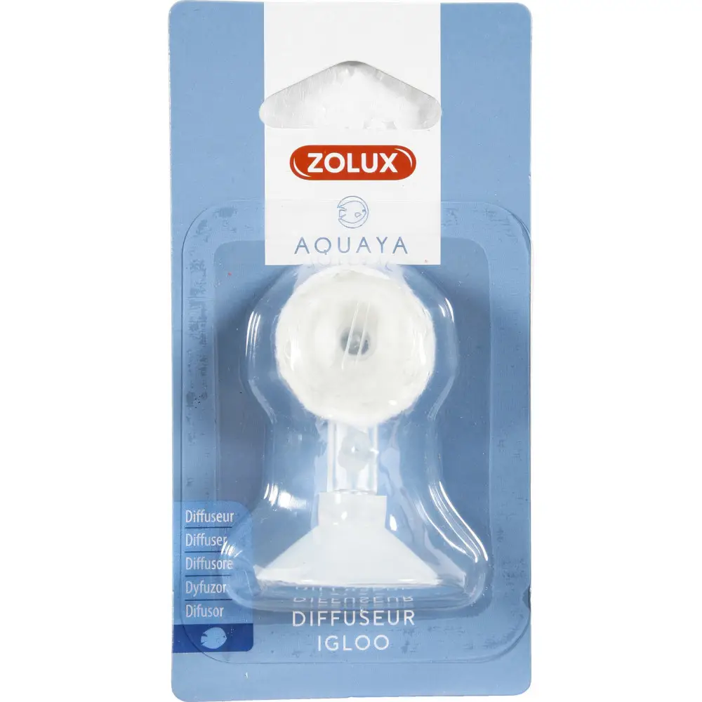Diffuseur d’air igloo. réglable à ventouse avec mousse pour aquarium.