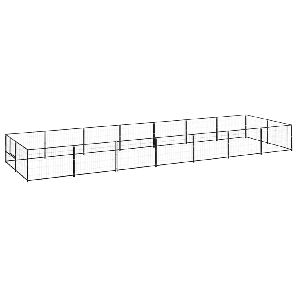 Enclos pour chien extérieur acier robuste pour jardin Noir 14 m² – ComfortXL Outdoor Living