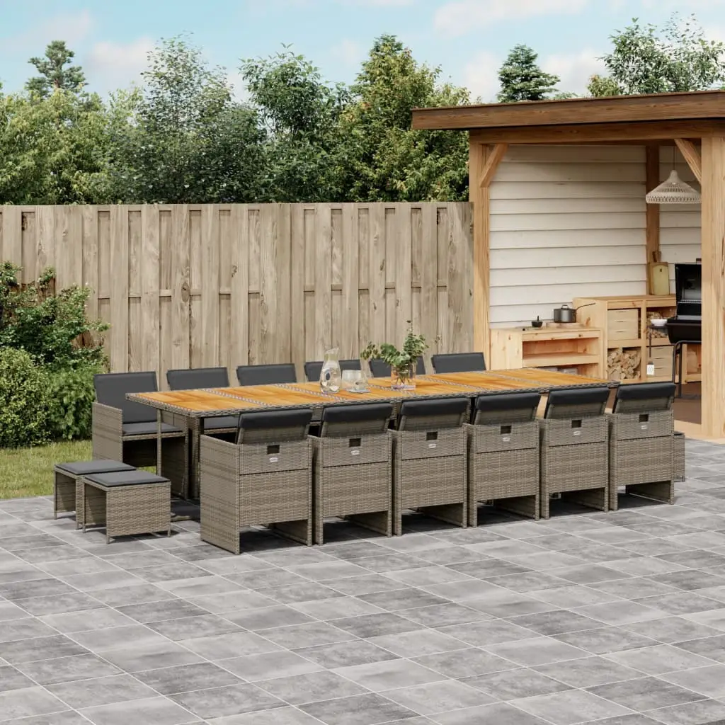Ensemble à manger de jardin 17 pcs et coussins résine tressée vidaXL 3277777