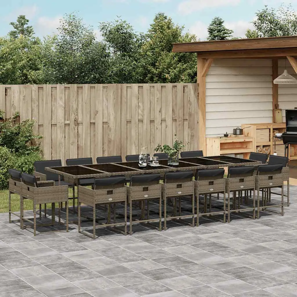 Ensemble à manger de jardin 17 pcs et coussins résine tressée vidaXL 3211424