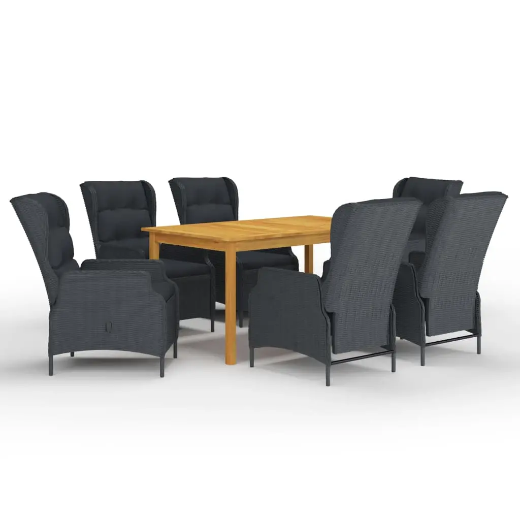 Ensemble à manger de jardin 7 pcs Gris foncé vidaXL 3067841