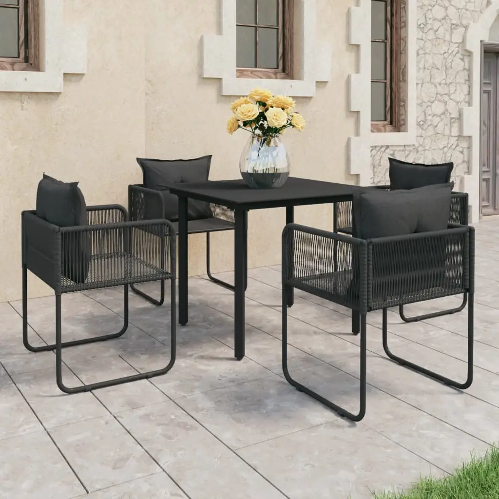 Ensemble à manger de jardin 5 pcs PVC résine tressée noir vidaXL 3060095