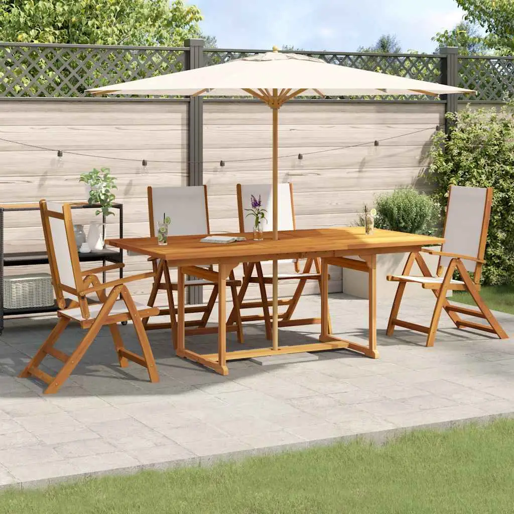 Ensemble à manger de jardin 5pcs bois d’acacia solide textilène vidaXL 3279288