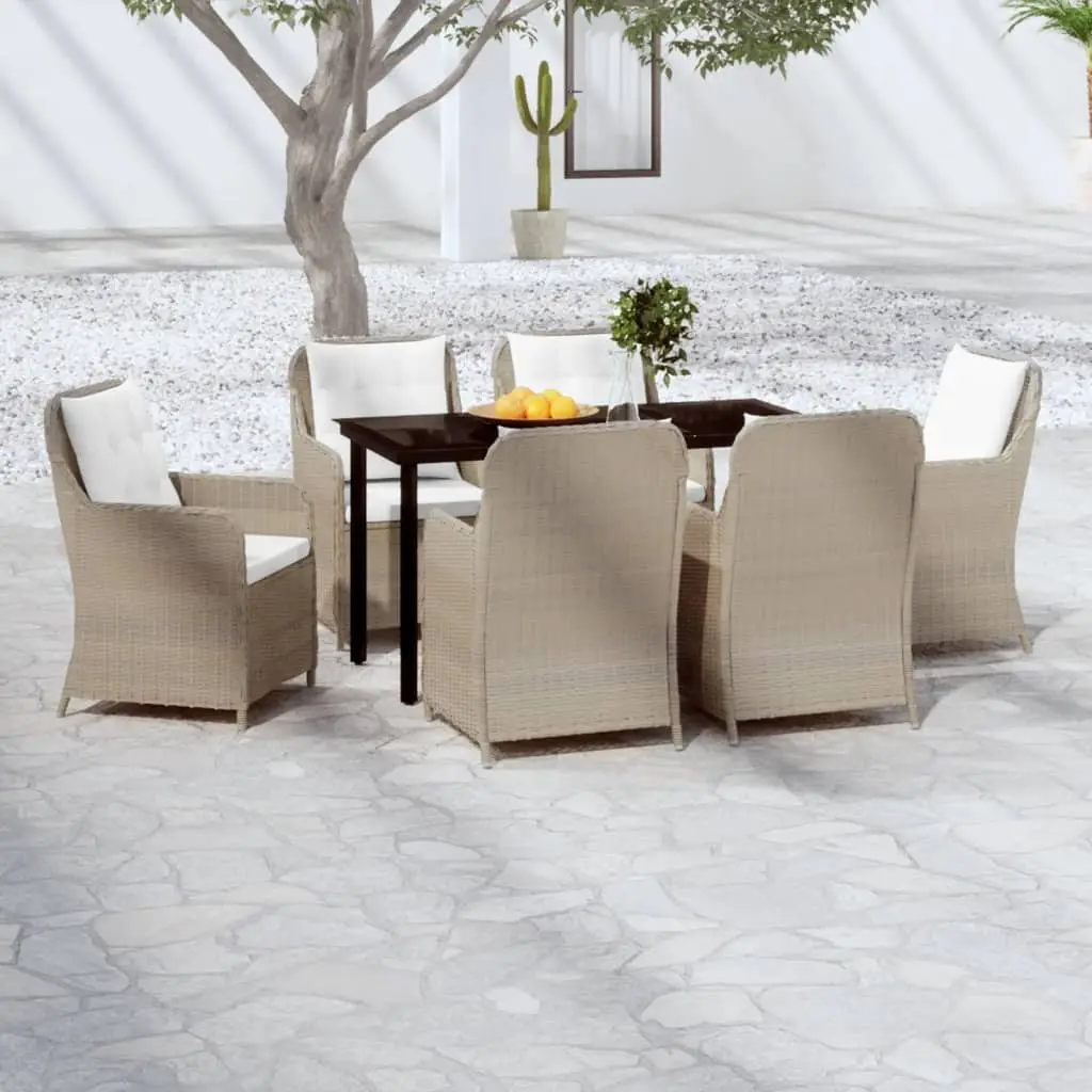 Ensemble à manger de jardin 7 pcs Marron vidaXL 3099556
