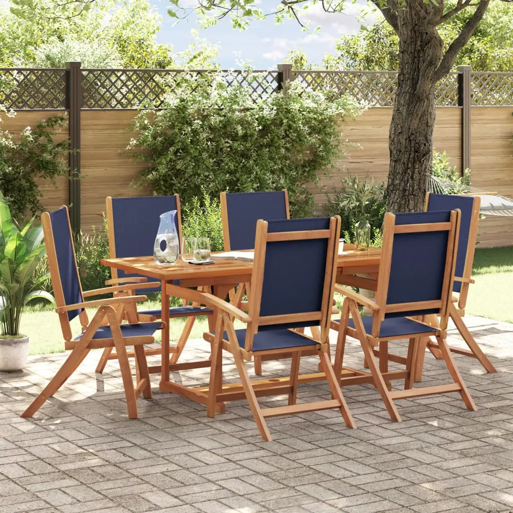 Ensemble à Manger de jardin 7pcs bois d’acacia solide textilène vidaXL 3279298