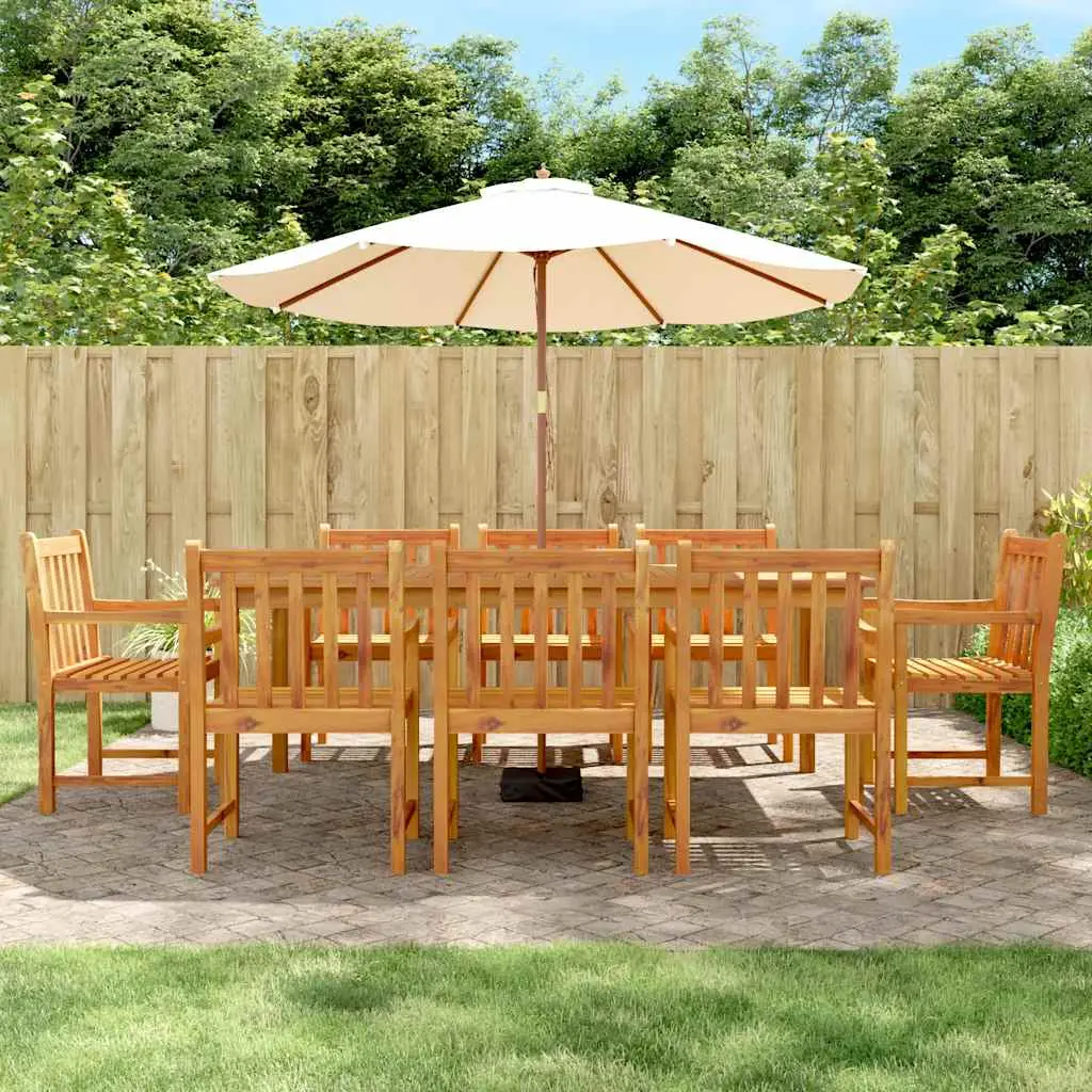 Ensemble à manger de jardin 9 pcs bois d’acacia solide vidaXL 3206280