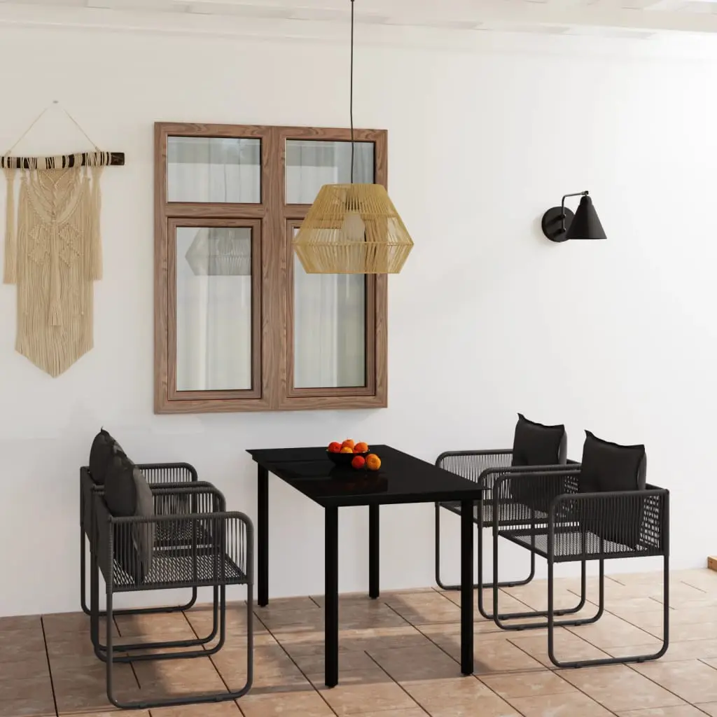 Ensemble à manger de jardin 5 pcs Noir vidaXL 3099079