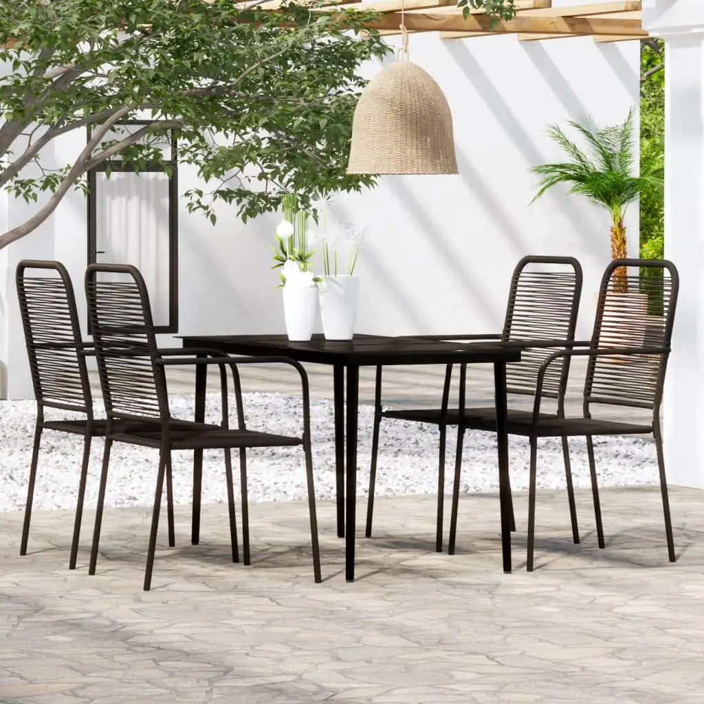 Ensemble à manger de jardin 5 pcs Noir vidaXL 3099145