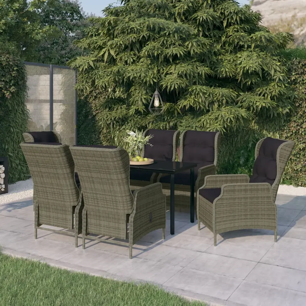 Ensemble à manger de jardin 7 pcs Marron vidaXL 3099652