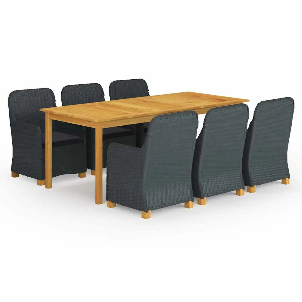 Ensemble à manger de jardin 7 pcs Gris foncé vidaXL 3067938