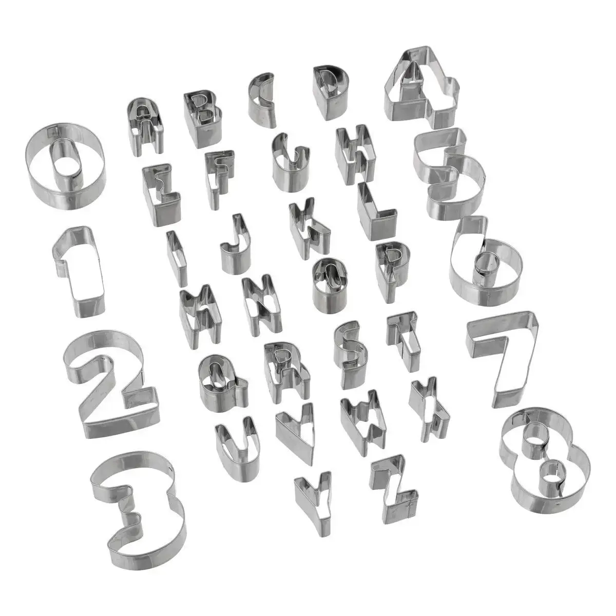 Emporte-Pièces en Inox «Lettres & Chiffres» 10cm Gris