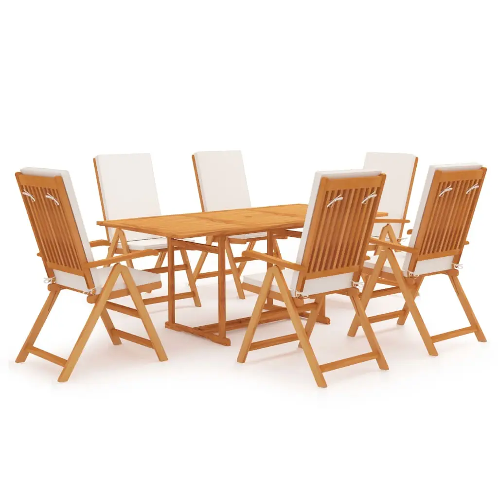 Ensemble à manger de jardin 7 pcs coussins Bois de teck massif vidaXL 3059569