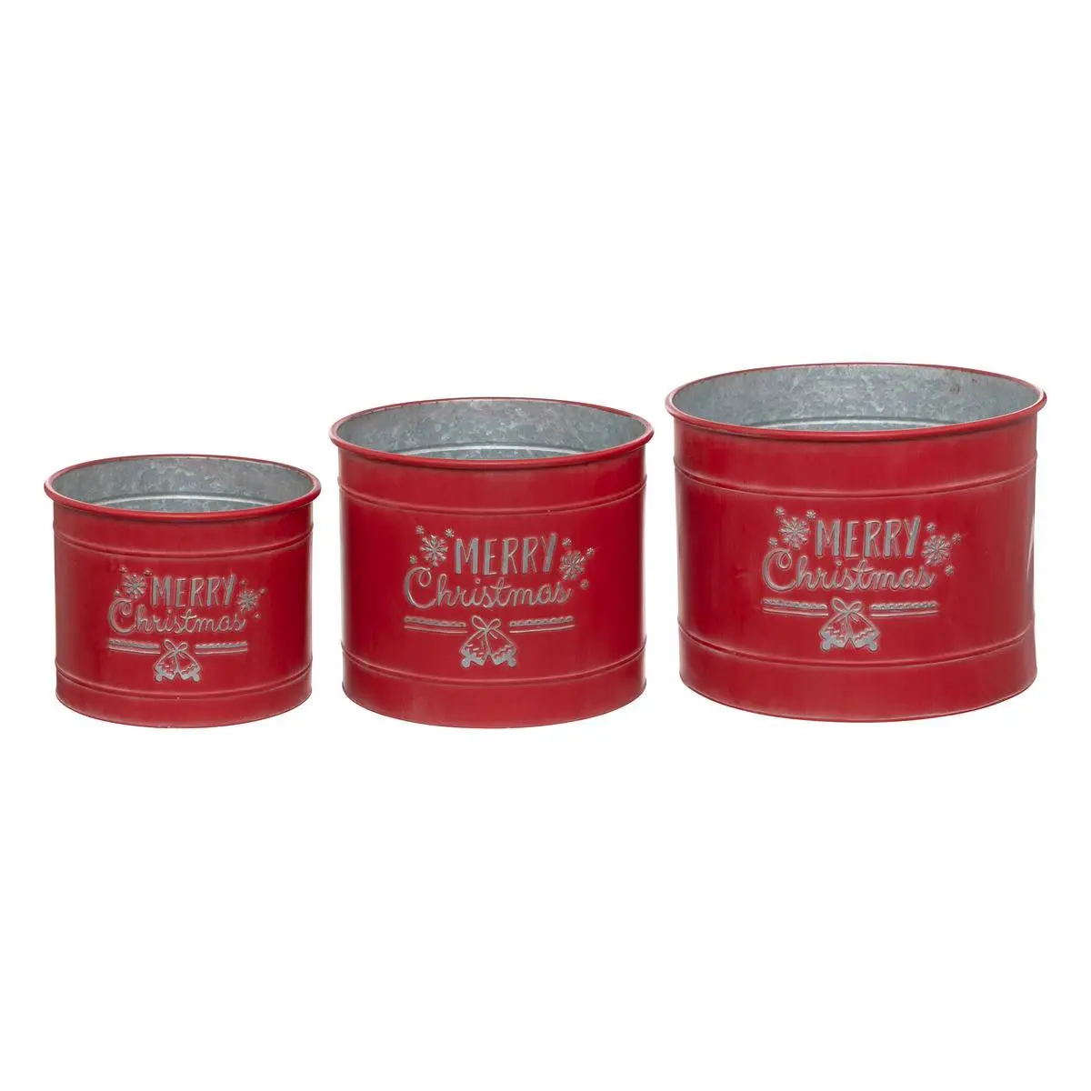 Cache pot traditionnel en métal x3 ATMOSPHERA CREATEUR D’INTERIEUR