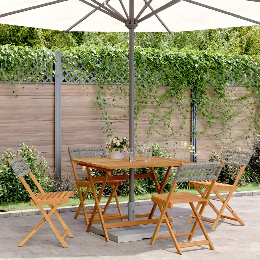 Ensemble à manger de jardin 5 pcs résine tressée et bois massif vidaXL 3281779