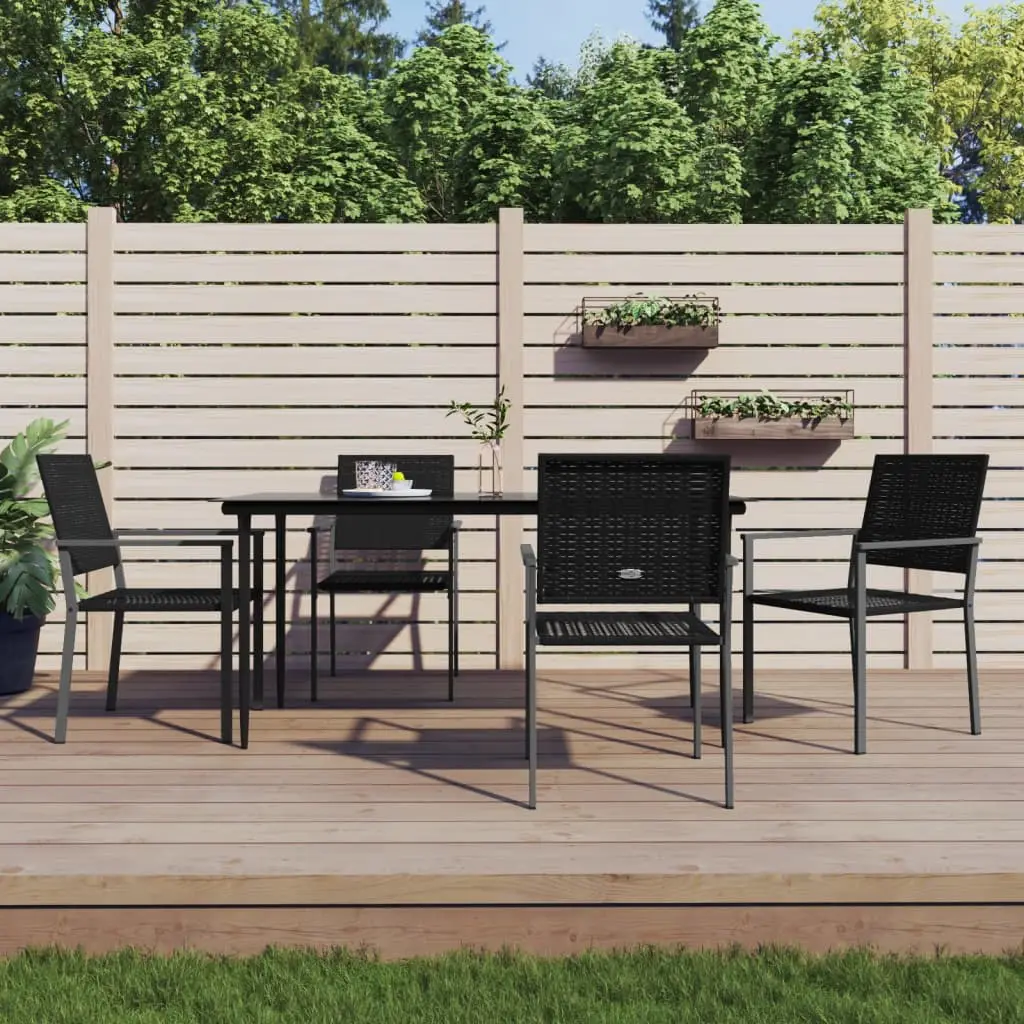 Ensemble à manger de jardin 5 pcs résine tressée acier vidaXL 3187011