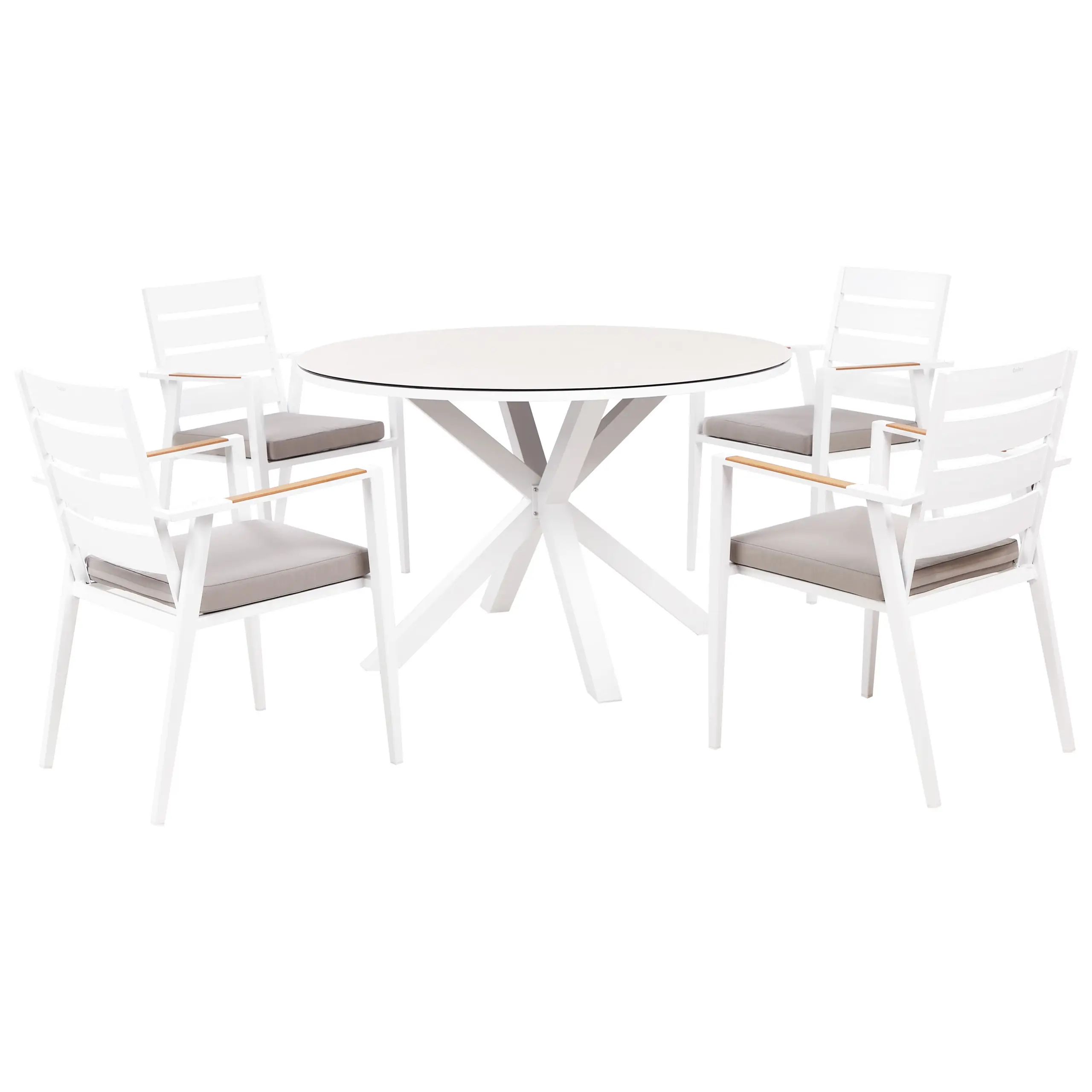 Set de salle à manger, 4 Personnes Aluminium Gris MALETTO/TAVIANO – Beliani