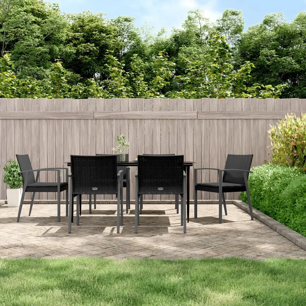 Ensemble à manger de jardin 7 pcs coussins résine tressée acier vidaXL 3186980
