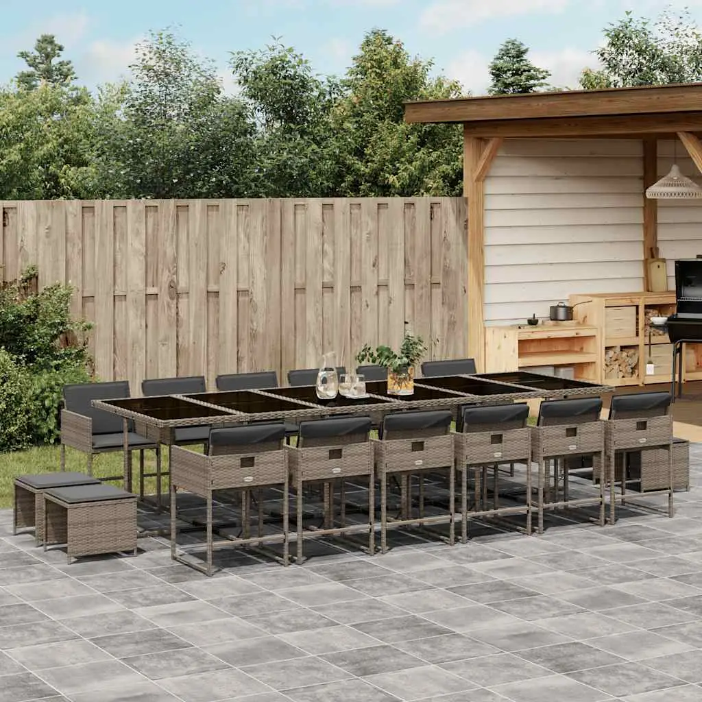 Ensemble à manger de jardin 17 pcs et coussins résine tressée vidaXL 3211364