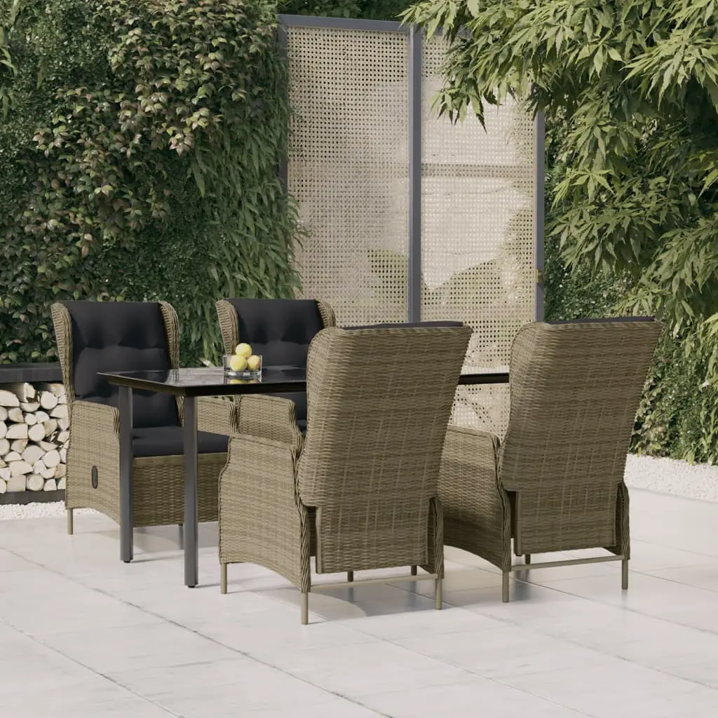 Ensemble à manger de jardin 5pcs Marron Résine tressée vidaXL 3156798