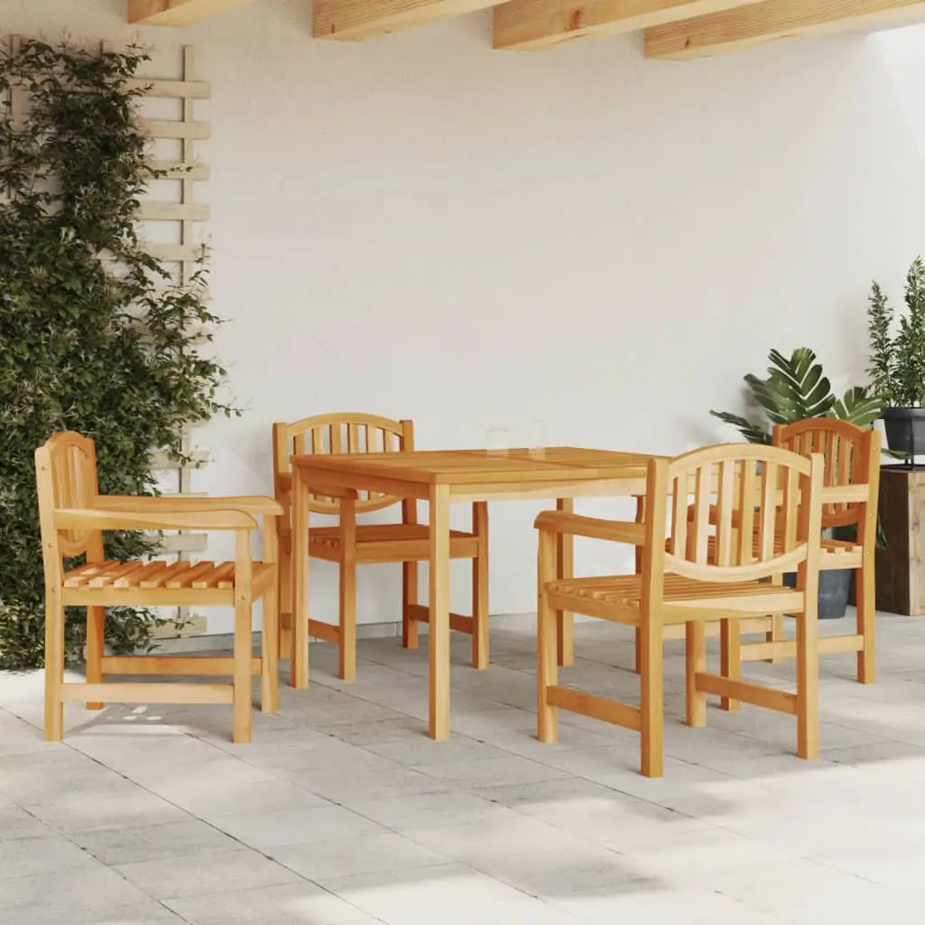 Ensemble à manger de jardin 5pcs Bois de teck massif vidaXL 3157926