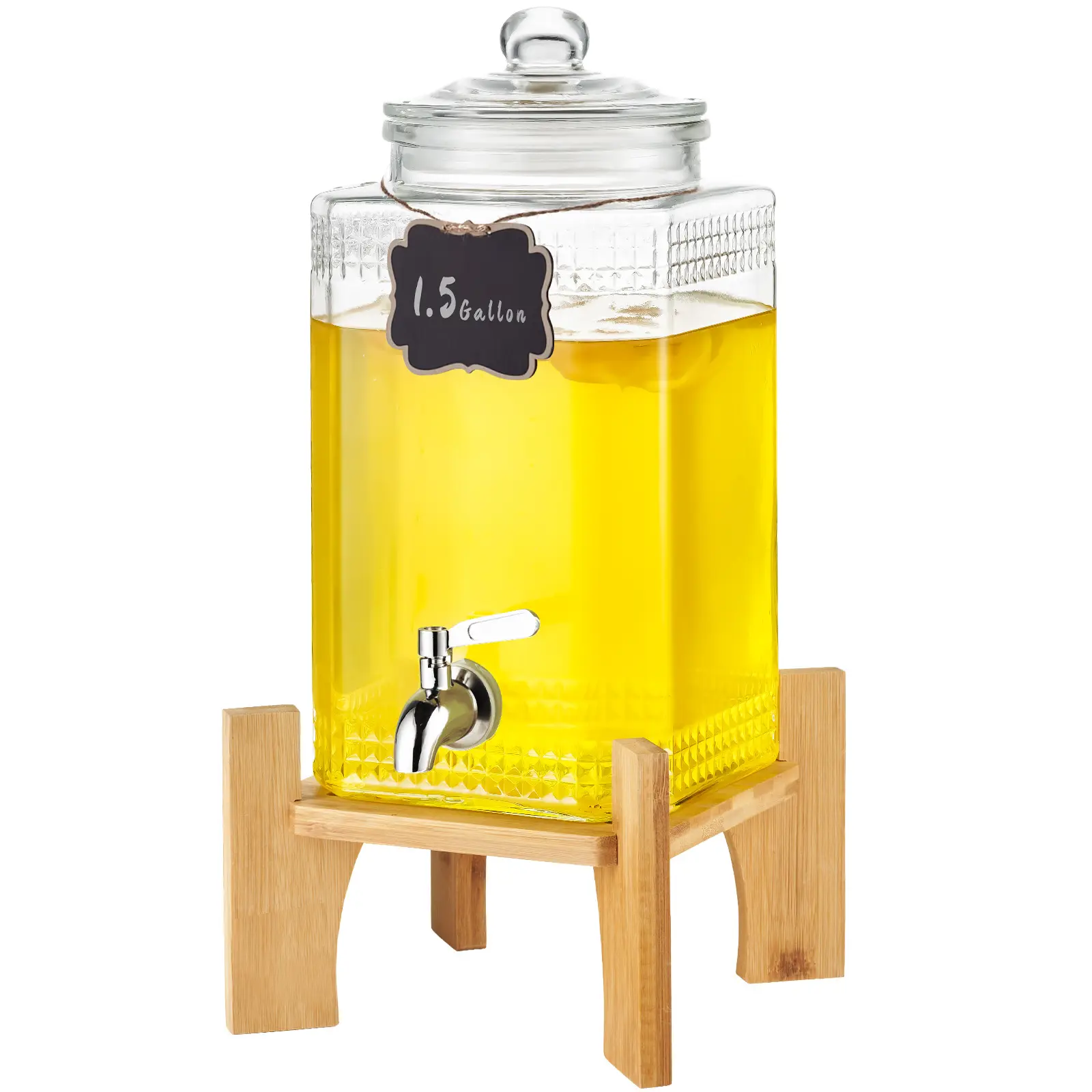 VEVOR Distributeur boissons 5,5 L, verre alimentaire, robinet inox. Pour jus, limonade, thé glacé, restaurant.