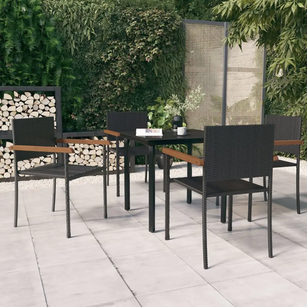 Ensemble à manger de jardin 5 pcs Noir vidaXL 3099414